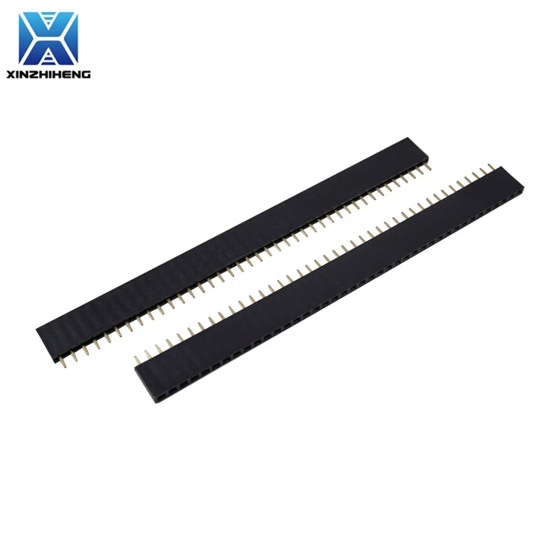 10pcs 2.54mm Pitch Single Row Pin Female Header Socket 1*2p 3p 4p 5p 6p 7p 8p 10p 12p 14p 15p 16p 18p 20p 25p 40p Pin Connector