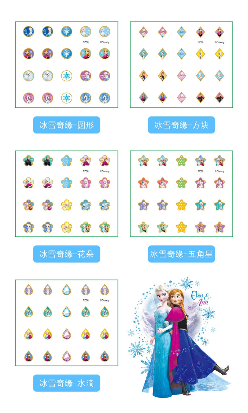 Disney Princess Earring Stickers Girl Makeup Toy  Frozen Sofia Mermaid Ear Stickers