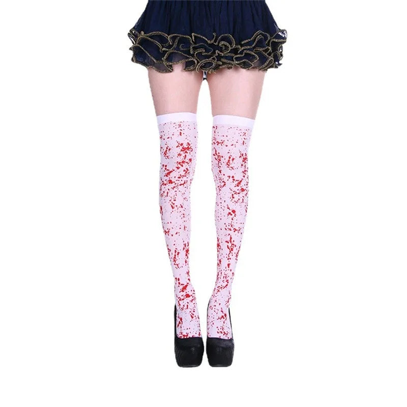 Men Women Suitable Stockings Halloween Easter Nurse Skeleton Blood Socks Skull Socks Funny Prank Compression Socks