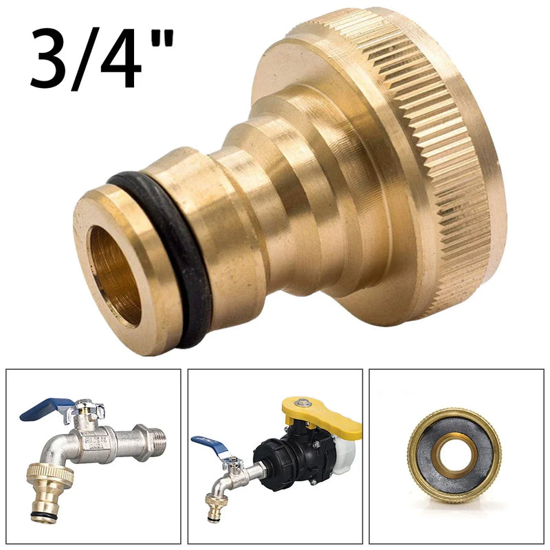 Brass G3/4in  Garden Tap Connector Water Hose Adaptor Quick Release Home Gardening Tool Accessories