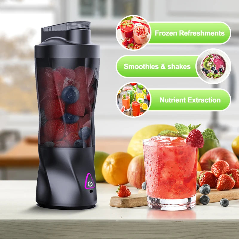 Electric Portable Juicer Fresh Fruit Mixer 700ML Multifunctional USB Rechargeable Shakes Smoothie Blender Outdoor Mixing Cup