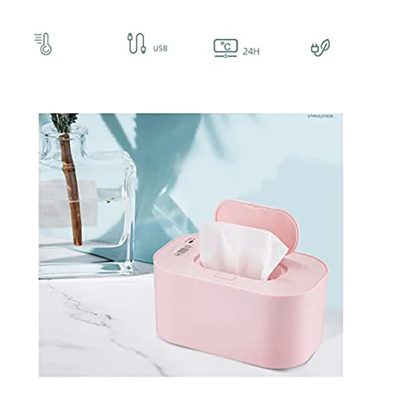 New Baby Wipe Warmer Heater Wet Towel Dispenser Napkin Heating Box Home/Car Use Mini Wipe Warmer Case Disinfecting Wipes