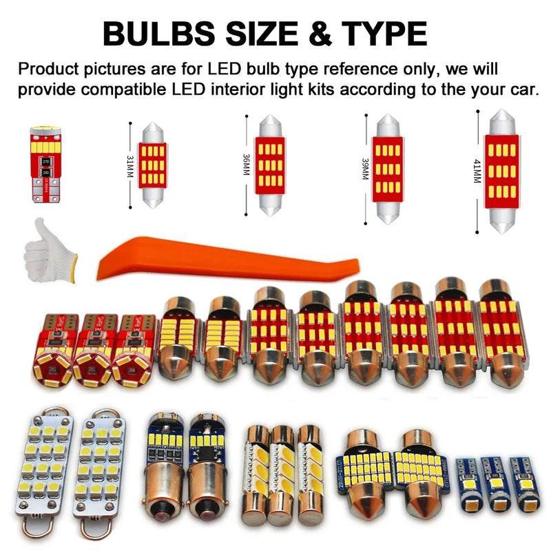 MDNG 11Pcs LED Bulbs Interior Map Dome Trunk Light Kit For Nissan Kicks 2016 2017 2018 2019 2020 2021 2022 2023 Sun Visor Lamp