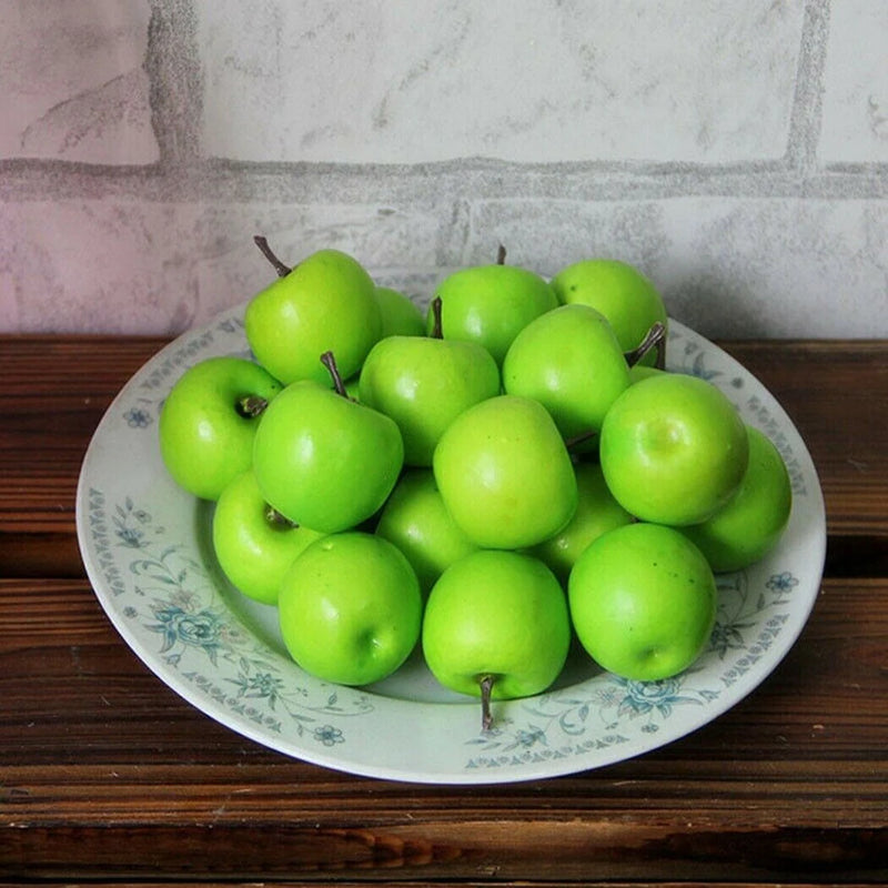 20pcs Artificial Apples Fruit Plastic Fake Red Green Apples Photo Props Wedding Decorations Fruit Home Artificial Varietal Shop