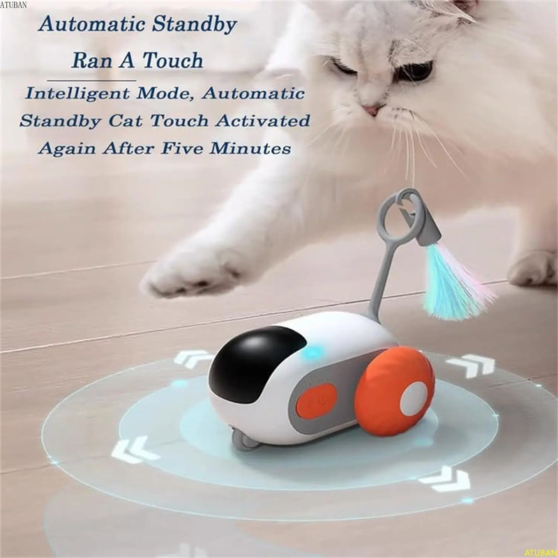 Crazy Car Remote Control Electric Cat Toy Interactive,Cat Self Happiness Boredom Relief Toy,Intelligent Remote Control Dual Mode