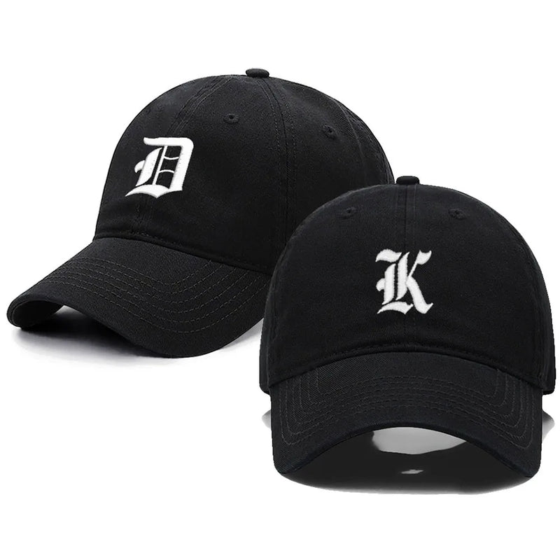 A-Z Old English Embroidery black Baseball Cap High Quality Cotton Fashion Men Women Sport Visors Adjustable Snapback  Caps