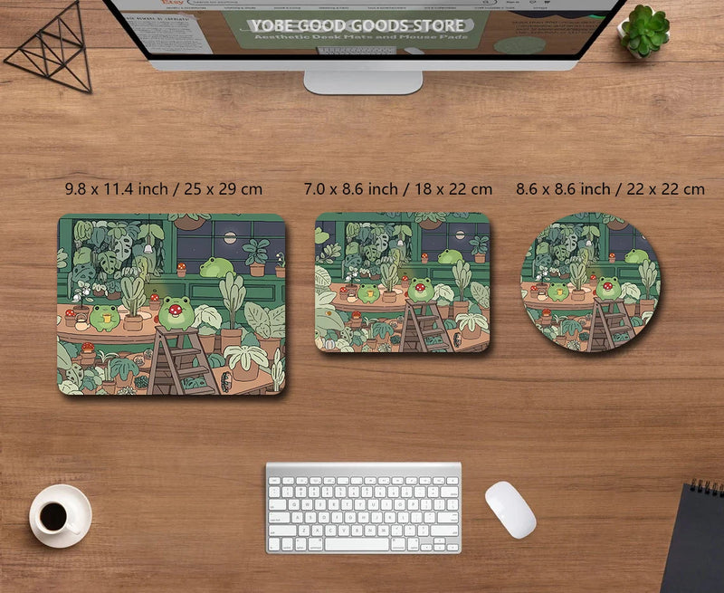 Laptop Mouse Pad Kawaii frogs Deskmat Large Pc Gamer Mousepad Cute Gaming Keyboard Carpet Cartoon Aesthetic Cozi Lofi Plant Rug