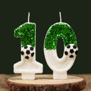 0-9 Numbers Football Cake Candle Kids Sports Theme Football Birthday Party Decoration Favors Cupcake Topper Cake Decor Supplies