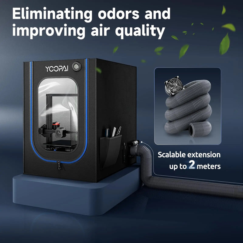 YOOPAI 3D Printer Enclosure with LED Light Thermo-Hygrometer Ventilation Kit Premium Fireproof Dustproof Constant Temperature