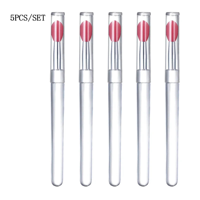 Soft Silicone Applicator Sticks Nail Powder Applying Manicure Brush Tools Washable Nail Art Silicone Pen For Uv Gel Polish
