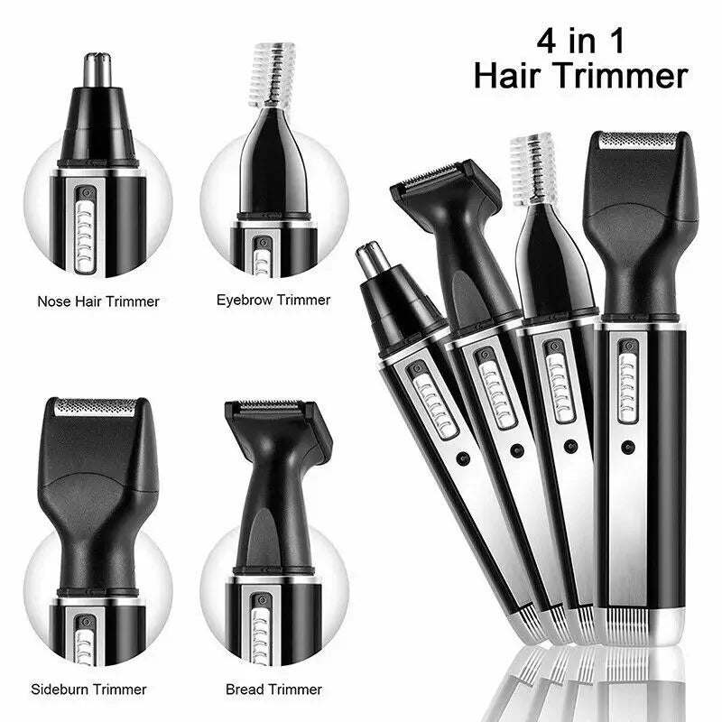 4 in 1 Rechargeable Men Electric Nose Ear Hair Trimmer Women trimming sideburns eyebrows Beard hair clipper cut Shaver