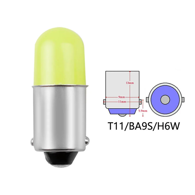 5Pcs/10Pcs 3030 BA9S 3D COB LED Bulb T4W H6W T11 Round Car Interior License Plate Light Marker Reading Door Auto Lamp DC 12V