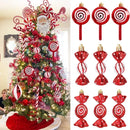 6pcs Christmas Lollipop Candy Cane Pendant Xmas Tree Hanging Ball Ornaments Christmas Decorations for Home 2025 New Year Gift
