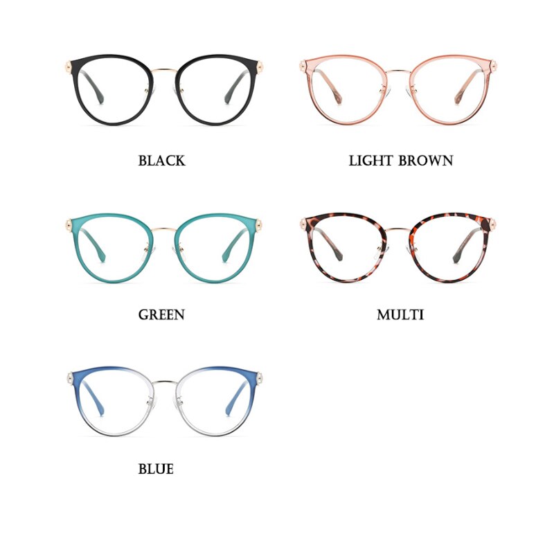 Woman Optical Eyeglasses Metal Legs and Acetate Rim Spectacles for Women Prescription Eyewear Glasses Frame Cat-Eye Style