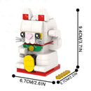 184PCS Creative Series Decoration MOC Building Blocks DIY Fortune Cat Lucky Mascots Models Bricks Assemble Toys For Kids MOC1107