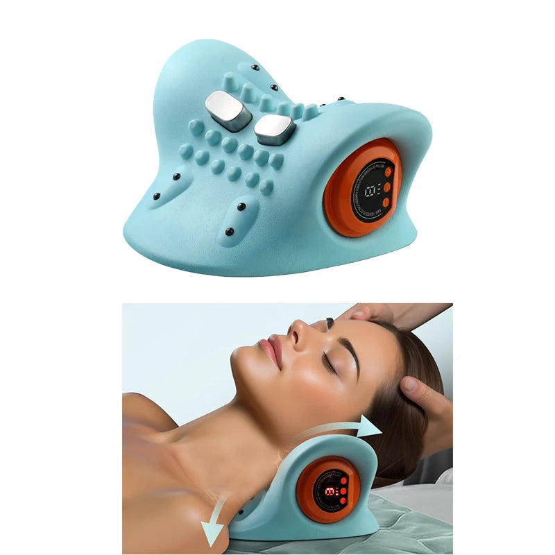 1PCS neck massager, finger pressure neck massager, with electric shoulder and neck massage, massage pillow neck, back, shoulder