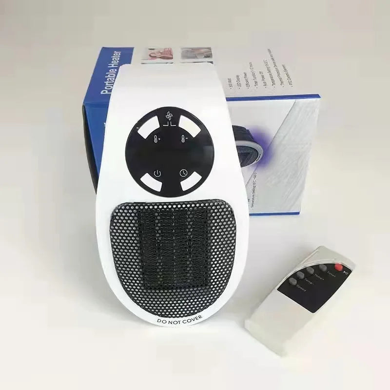 Portable Heater Electric Heater Plug In Wall Room Heater Home Appliance Heating Stove Mini Radiator Remote Warmer Machine 500W