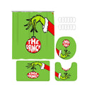 2024 New Christmas Snowman Print Toilet Bathroom Mat And Shower Curtain Four-Piece Set Bathroom Ornaments Fun Decorative