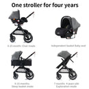 Luxury Baby Stroller 3 in 1 Portable Travel Baby Carriage Fold Pram High Landscape Aluminum Frame Newborn Infant Stroller