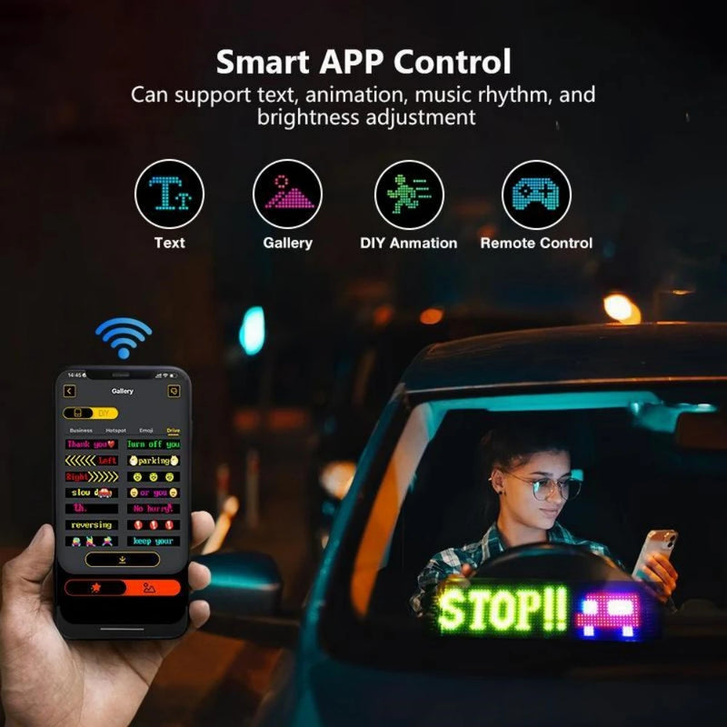 2PCS Devil Eyes Light Truck LED Windshield Eyes Custom Flexible Neon Matric Panel Car LED Display Flashing Evil Eyes For Cars