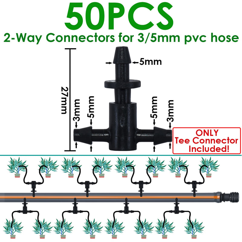 Greenhouse Drip Irrigation 4-way 3/5mm  Drip Arrow 2-way Transmitter Irrigation Watering System for Pot Garden Lawn 10set/20set