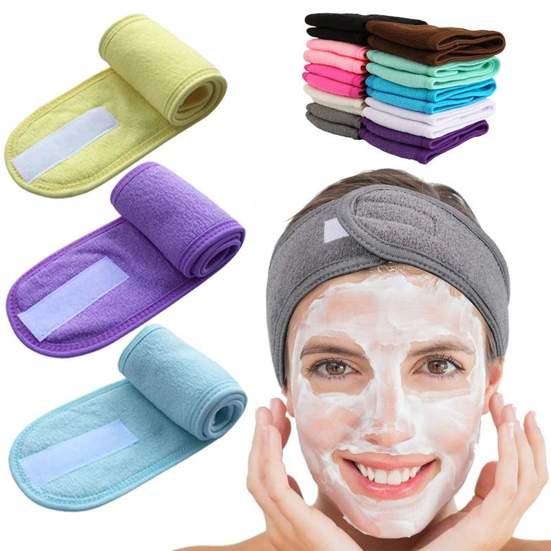 Adjustable Wide Hairband Yoga Spa Bath Shower Makeup Wash Face Cosmetic Headband For Women Ladies  Make Up Accessories