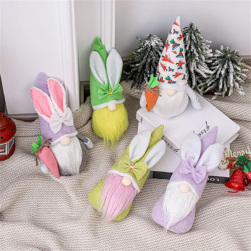 Easter Faceless Gnome Rabbit Doll Cartoon Home Easter Ornament Bunny Doll Easter Party Gifts