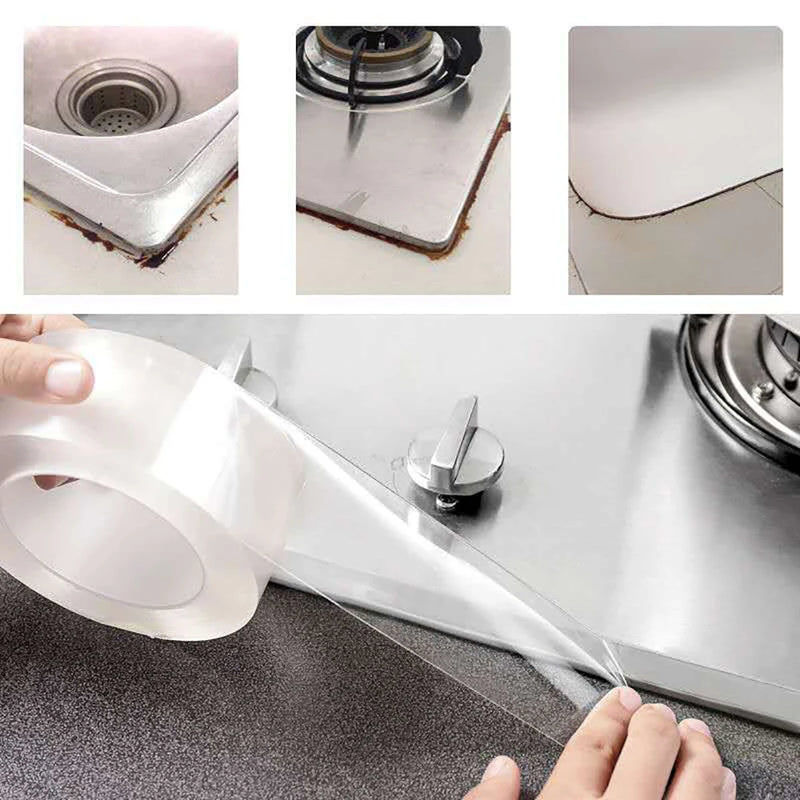 Waterproof Sealing Tape Kitchen Self-Adhesive Sink Pool Beautiful Seam Paste Mildew Antifouling Transparent Acrylic Nano Tape