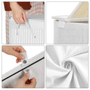 SONGMICS - Laundry Basket with Lid - Bamboo Laundry Basket with 2 Sorting Compartments, Removable Bag, Cotton Handles