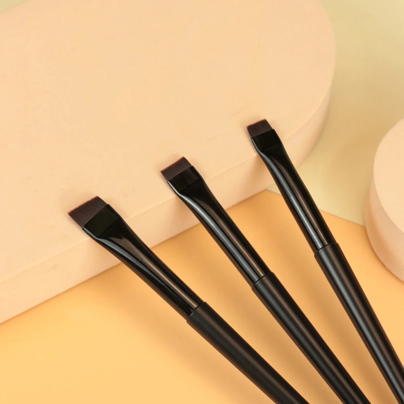 Portable Makeup Brushes Cosmetic Beauty White or Black Fiber Hair Eyeliner Eyebrow 3 Pieces Set Tools Kids for Girls Beginners