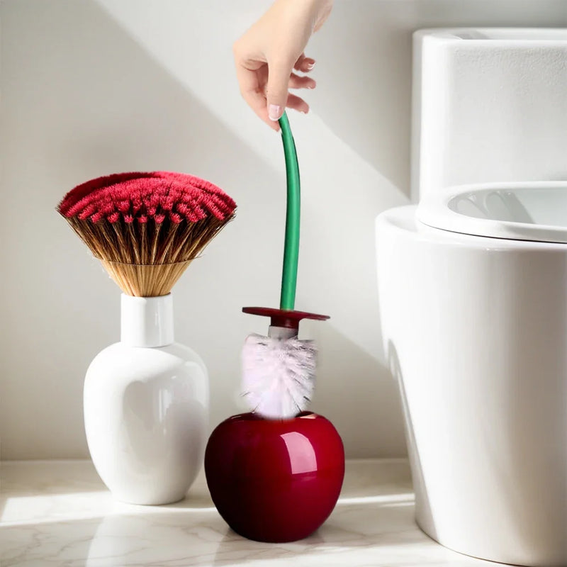 Cherry Shape Toilet Brush With Standing Base Long Handle Toilet Cleaning Brush For WC Bathroom Accessories Cleaning Tools