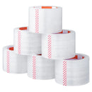 SucceBuy 6/24 Rolls 7.6CM 70M High Viscosity Clear Adhesive Tape Transparent Packaging Tape for Office Wrapping Express Packing