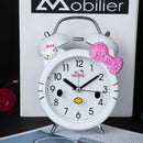 Hello Kitty cartoon alarm clock Kawaii creative mute bedside alarm simple clock rhinestone cute alarm clock Christmas giftft