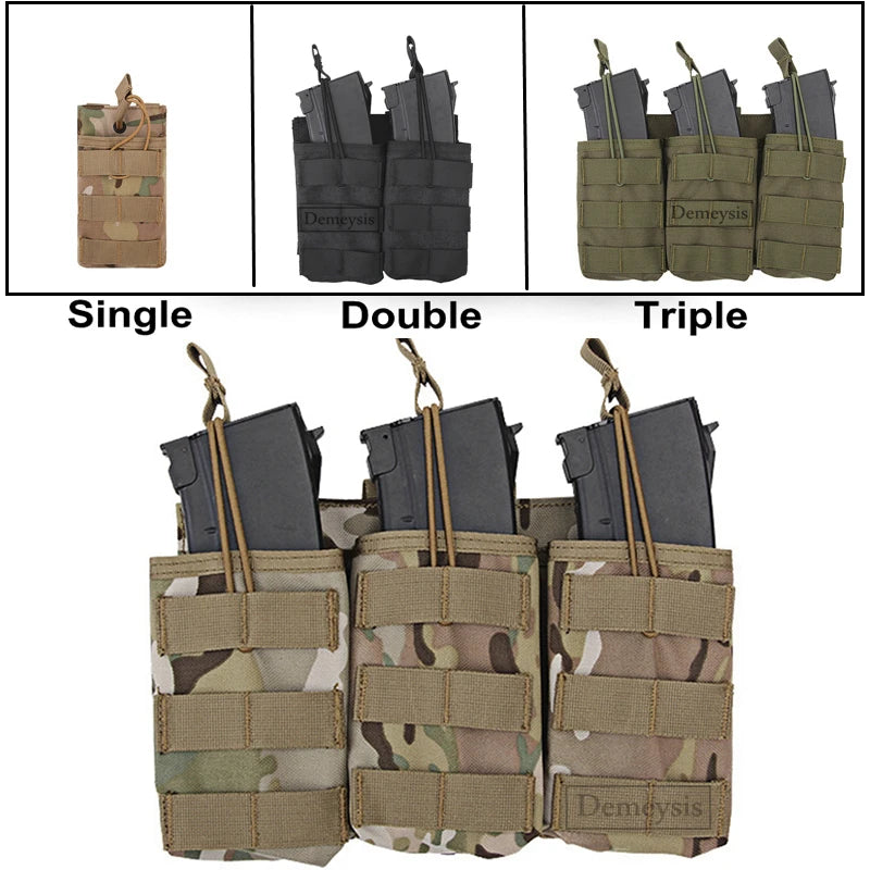 Airsoft Paintball Mag Pouch Single / Double / Triple AK M4 Rifle MOLLE Magazine Pouches Tactical  Outddor Shooting Hunting