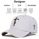 Unisex Letter Cross Embroidery Baseball Caps Spring and Autumn Outdoor Adjustable Casual Hats Sunscreen Hat