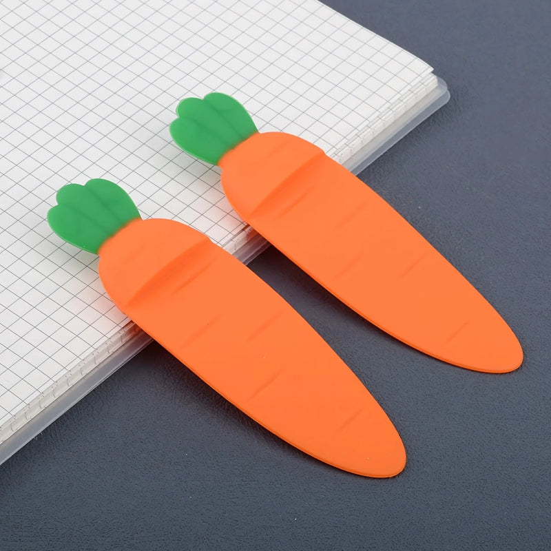 1pc Creative Cute Silicone Carrot Bookmark for Pages Books Readers Children Collection