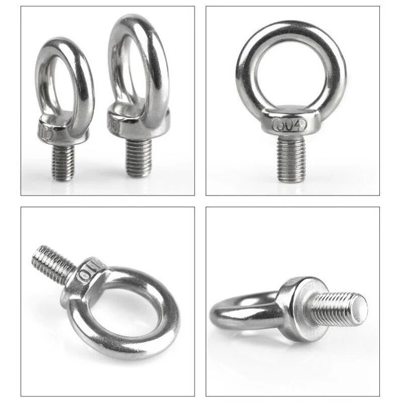 M3/4/5/6 Stainless Steel Awning Rail Stoppers Outdoor Slide Track Cable Rope Lifting Ring Screw Hooks For RV Tent Camping Shade