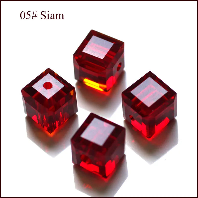 StreBelle AAA 50pcs/Lot Cube Loose Spacer Bead Jewelry Making Mix Colors 8x8mm Crystal Glass Beads Facet Square Shape
