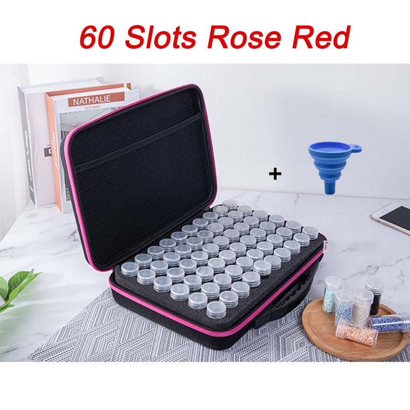 7/15/30/60 Bottles Storage Box 5D Diamond Painting Accessories Tools Storage Box Carry Case Diamant Painting Tools Container Bag