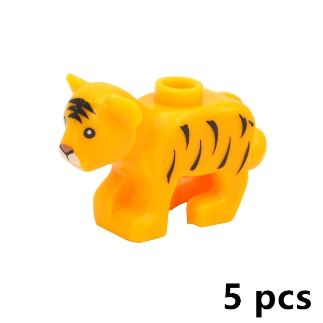 MOC City Animal Zoo Fram Accessories Building Block Figures Goat Sheep Eagle Owl Panda Parrot Seagull Penguin Bricks Toy Gift
