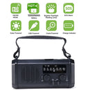 AM/FM/NOAA Weather Pocket Flashlight Radio SOS LED Emergency Radio Solar Hand Crank Powered Wind Up Phone Charger Bank