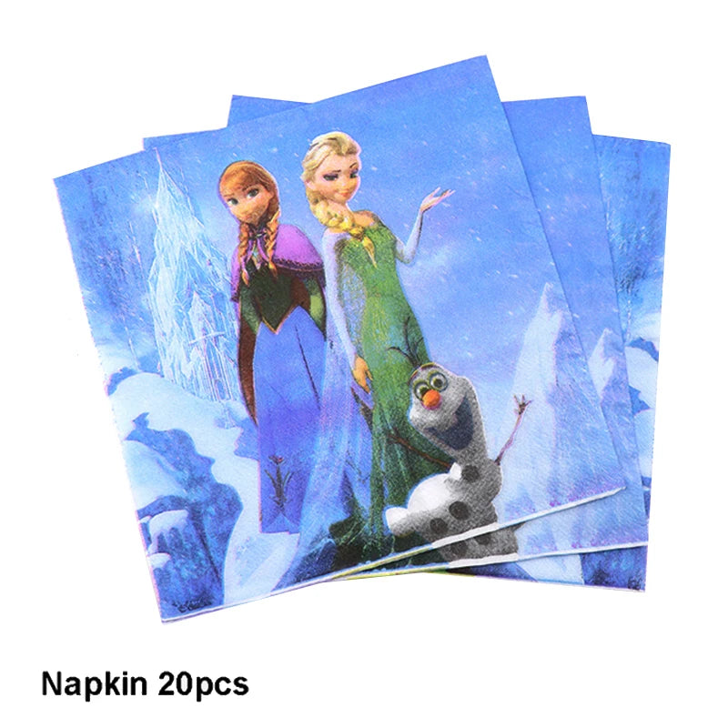 Frozen Anna Elsa Princess Birthday Party Decorations Kids Disposable Tableware Plates Cups Napkins Balloons Baby Shower Supplies