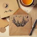 1pc Forest Clear Stamps Forest Sun Moon Cloud Trees Transparent Silicone Stamp Rubber Stamp for Scrapbooking4.3 x 6.3 x 0.1 Inch