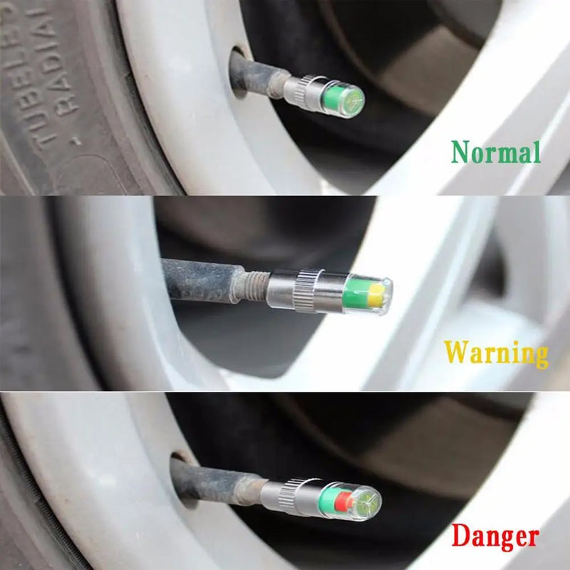 2/4pcs Car Tire Pressure Indicator Tire Pressure Gauge Indicator Alert Monitoring Valve Cap Sensor External Valve Detection