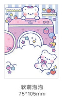 100pcs Memo Cute Bear Purple Pinky Message Notes Handbook Material Paper Girls Boys Notepads