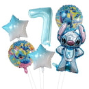 6pcs Disney Lilo & Stitch Party Balloons Stitch 32" Number Balloon set Baby Shower Birthday Party Decorations Kids Toy Gifts
