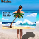 30*60inch Ultra-Soft Beach Towel with Tropical Palm Tree Beach Scene Soft Towel