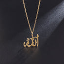 Classic Lucky Arabian God Allah Pendant Stainless Steel Necklace Ladies Islamic Muslim Charm Amulet Jewelry Gift Wholesale