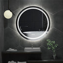 LUVODI Round Smart Mirror Bathroom Illuminate Waterproof Wash Basin Shower Vanity Mirror with Touch Screen