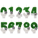 0-9 Numbers Football Cake Candle Kids Sports Theme Football Birthday Party Decoration Favors Cupcake Topper Cake Decor Supplies